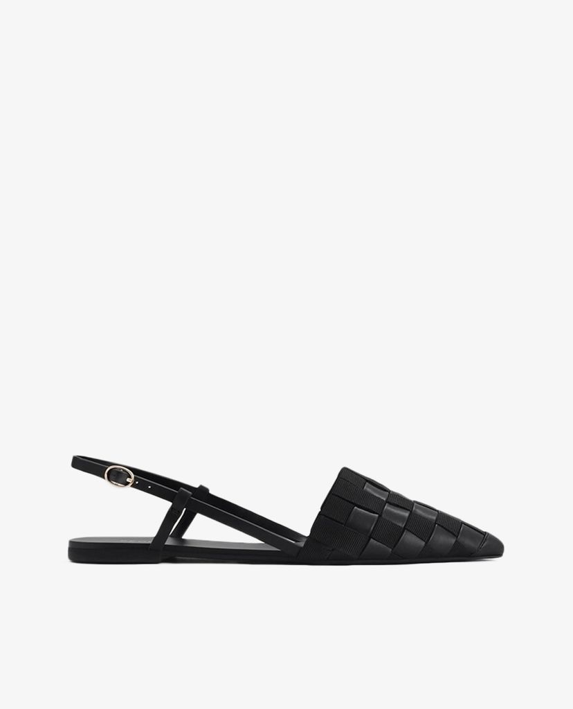 PEDRO - Giày đế bệt nữ mũi nhọn Braided Slingback