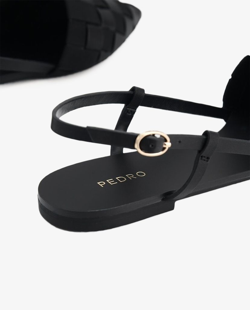 PEDRO - Giày đế bệt nữ mũi nhọn Braided Slingback