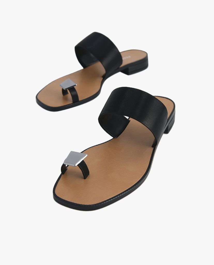 PEDRO - Giày sandals nữ xỏ ngón Gold Ornament Toe Loop