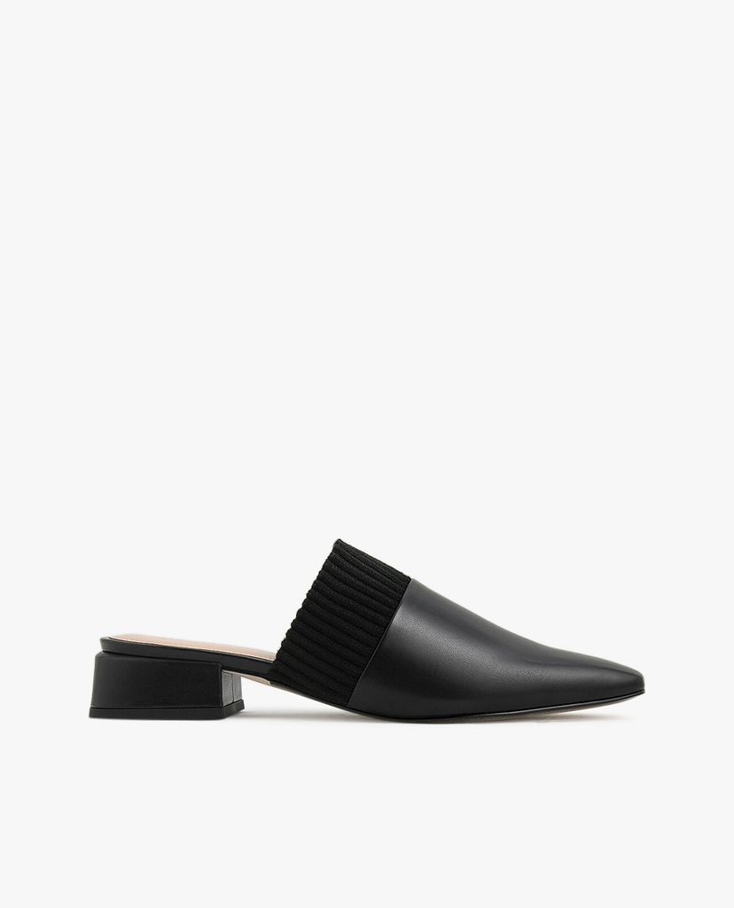 PEDRO - Giày mules nữ mũi nhọn Knitted Trimmed