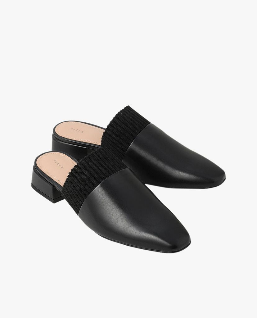 PEDRO - Giày mules nữ mũi nhọn Knitted Trimmed