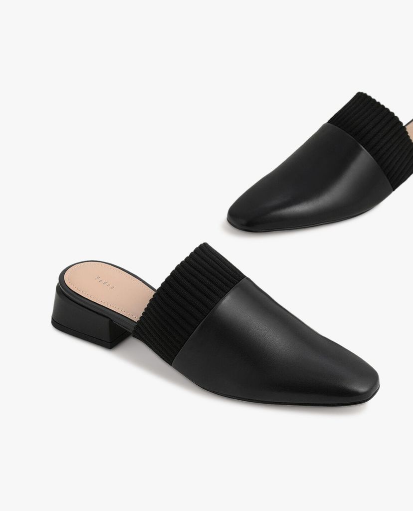 PEDRO - Giày mules nữ mũi nhọn Knitted Trimmed