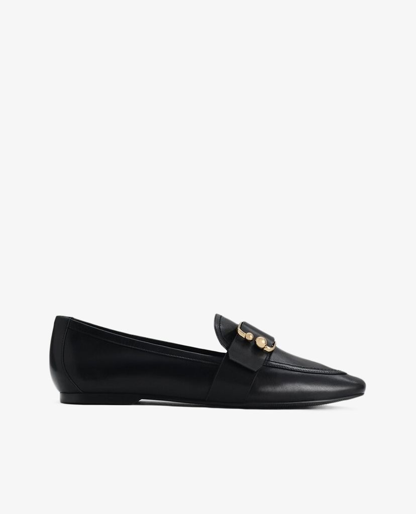 PEDRO - Giày đế bệt nữ mũi nhọn Buckle Leather Loafers