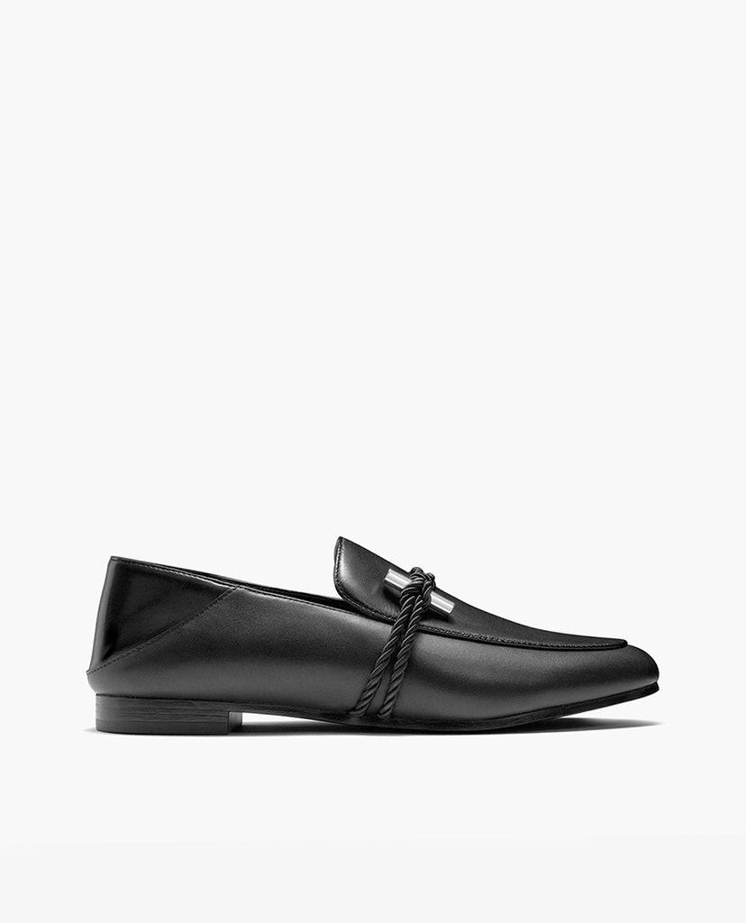 PEDRO - Giày đế bệt mũi nhọn phối dây Rope Detailed Leather Mules