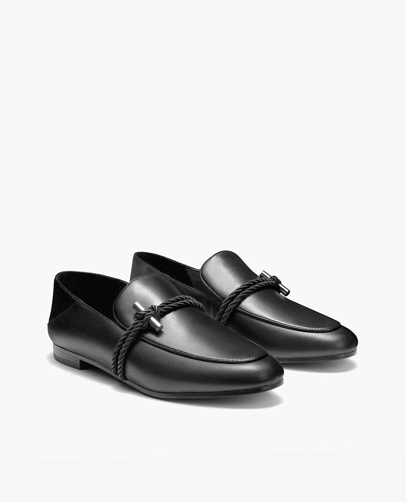 PEDRO - Giày đế bệt mũi nhọn phối dây Rope Detailed Leather Mules