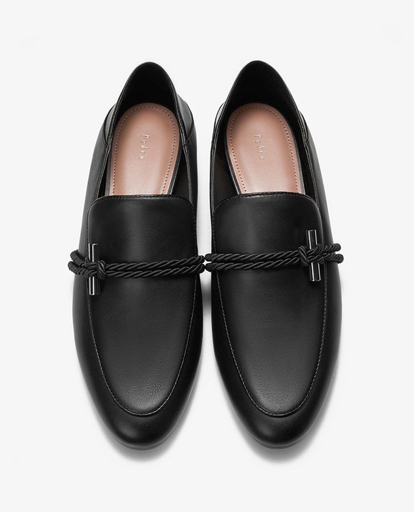 PEDRO - Giày đế bệt mũi nhọn phối dây Rope Detailed Leather Mules