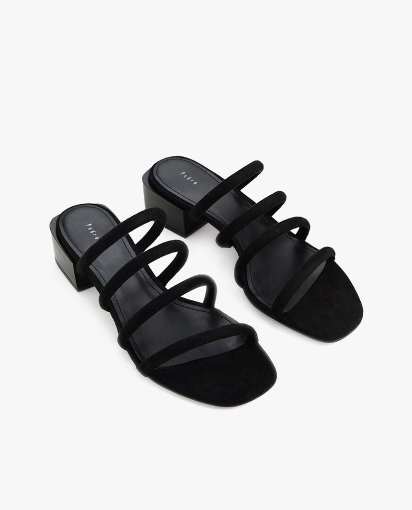 PEDRO - Giày cao gót hở mũi quai ngang Suede Strappy Mules
