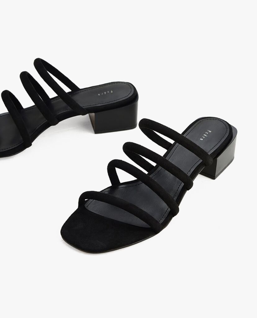 PEDRO - Giày cao gót hở mũi quai ngang Suede Strappy Mules