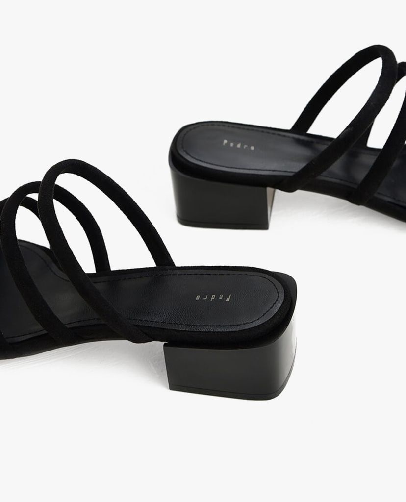 PEDRO - Giày cao gót hở mũi quai ngang Suede Strappy Mules