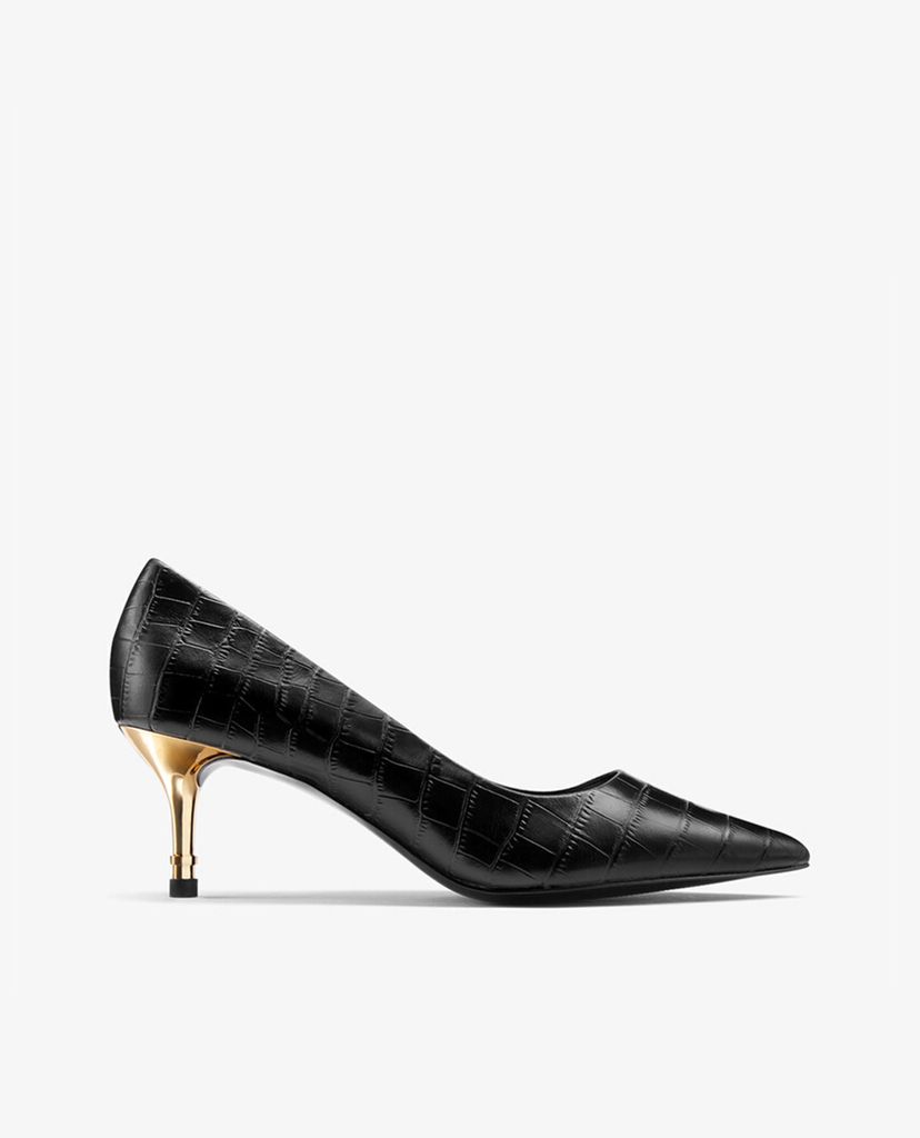 PEDRO - Giày cao gót mũi nhọn Croc Effect Leather