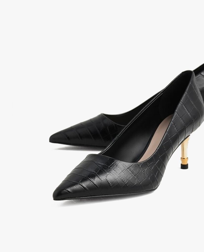 PEDRO - Giày cao gót mũi nhọn Croc Effect Leather