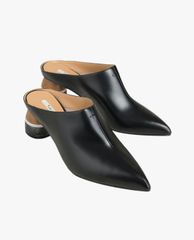 PEDRO - Giày cao gót đế tròn mũi nhọn Stone Wood Mules