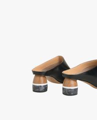 PEDRO - Giày cao gót đế tròn mũi nhọn Stone Wood Mules