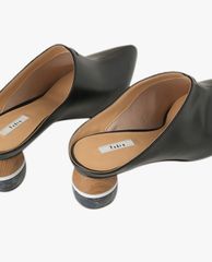 PEDRO - Giày cao gót đế tròn mũi nhọn Stone Wood Mules