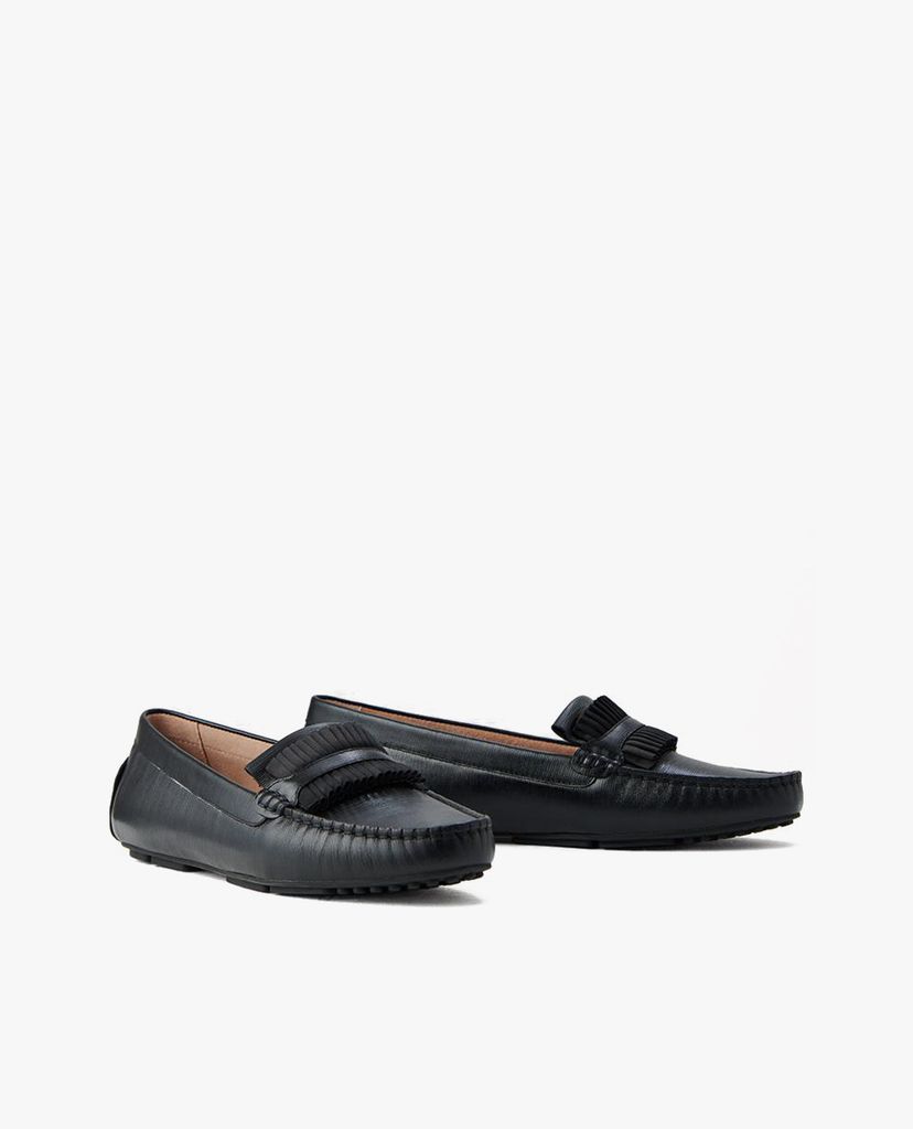 PEDRO - Giày đế bệt mũi tròn Pleats Embellished Leather