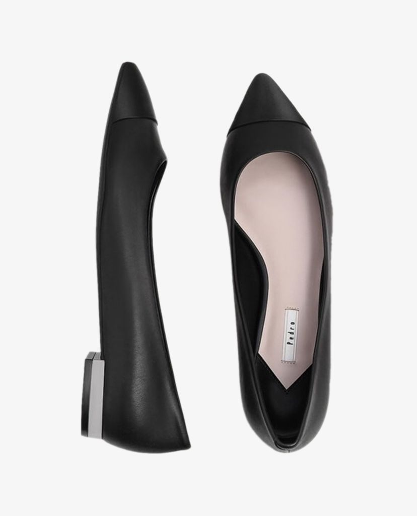 PEDRO - Giày đế bệt nữ mũi nhọn Leather Pointed Cap Toe