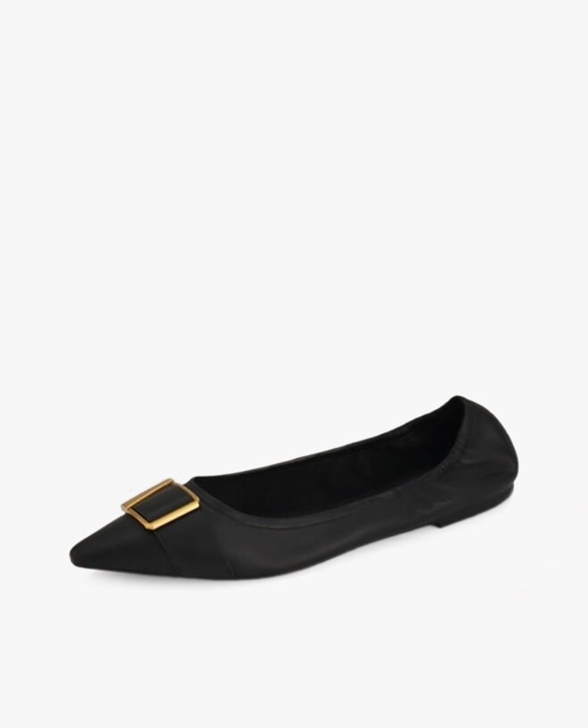 PEDRO - Giày đế bệt nữ mũi nhọn Gold Buckled