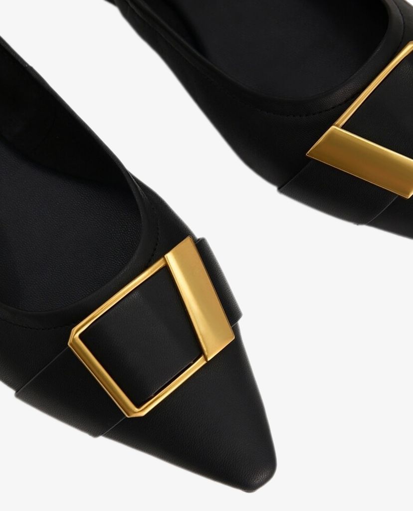 PEDRO - Giày đế bệt nữ mũi nhọn Gold Buckled