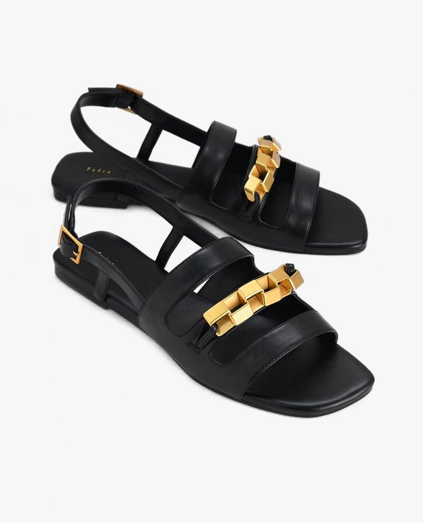 PEDRO - Giày sandal nữ quai ngang Gold Embellished