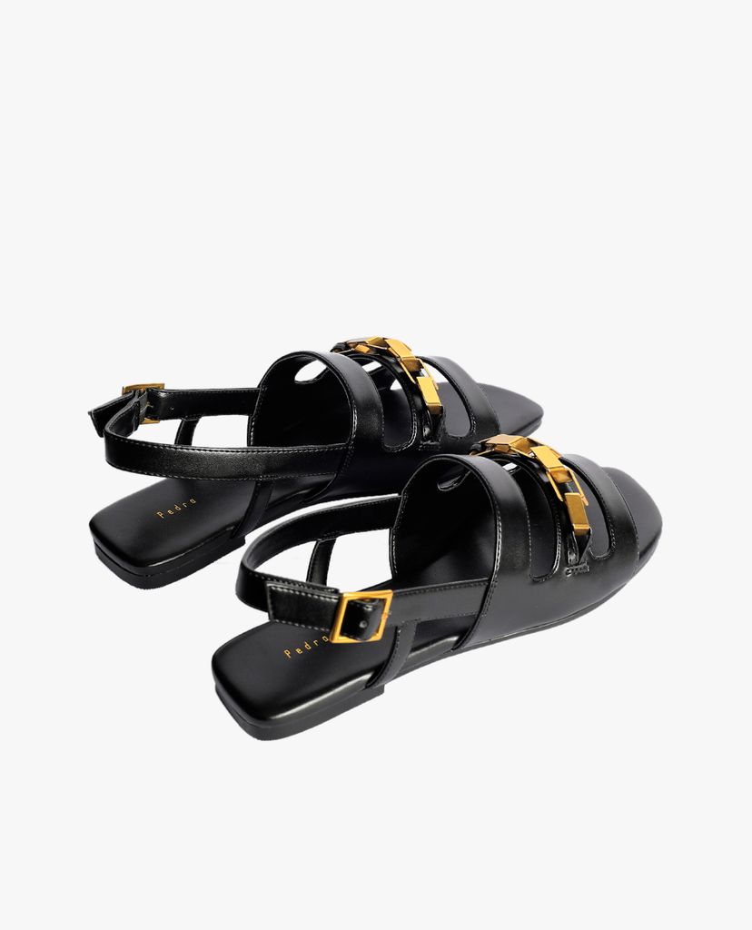 PEDRO - Giày sandal nữ quai ngang Gold Embellished