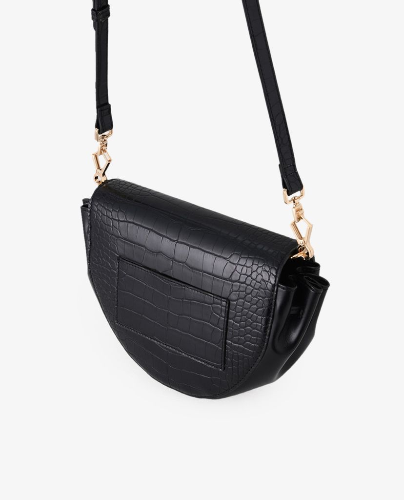 PEDRO - Túi đeo chéo hình bán nguyệt Saddle Croc Effect