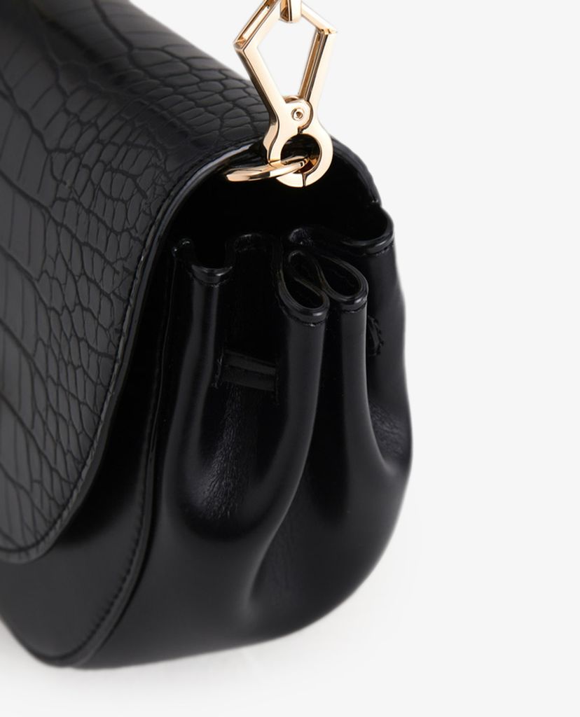 PEDRO - Túi đeo chéo hình bán nguyệt Saddle Croc Effect