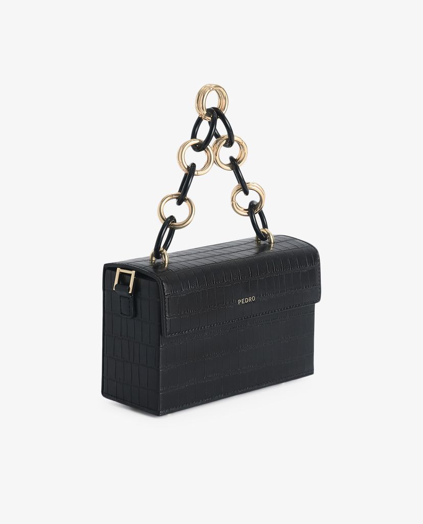 PEDRO - Túi xách tay nữ hình hộp Croc Effect Boxy