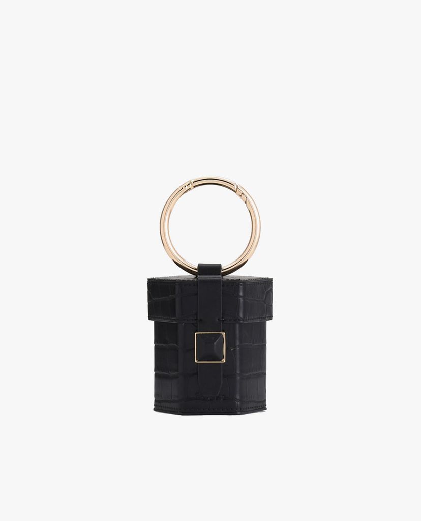 PEDRO - Túi đeo chéo nữ hình hộp Micro Octagon Croc Effect