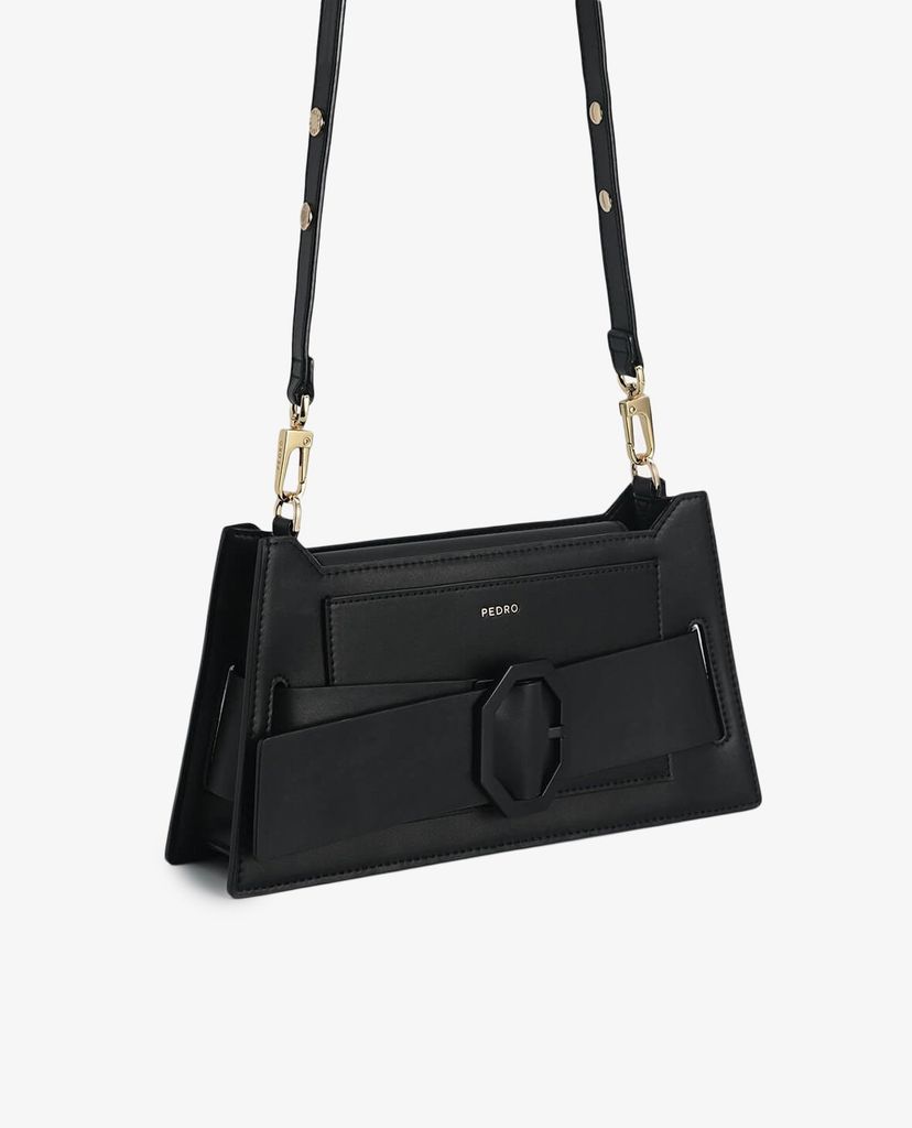 PEDRO - Túi đeo vai nữ hình thang Octagon Buckled Leather
