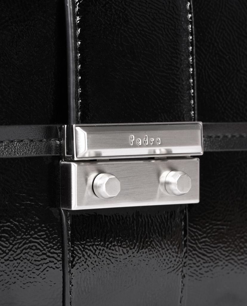 Cluches nữ Black Leather Structured