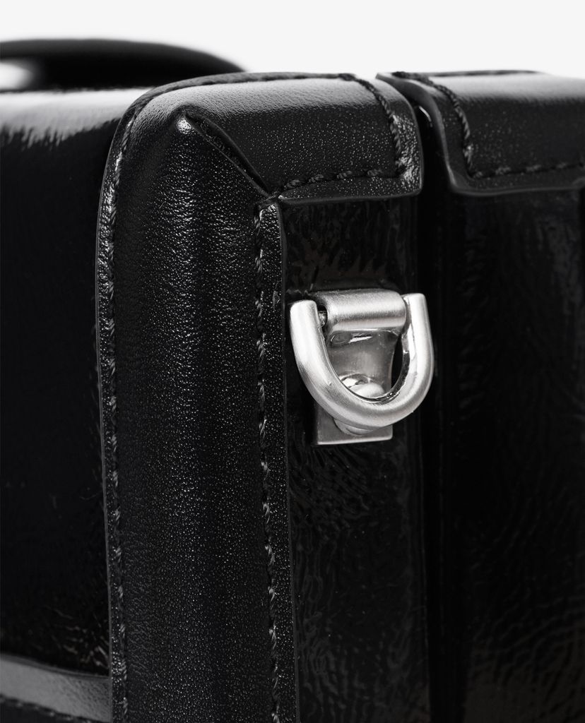 Cluches nữ Black Leather Structured