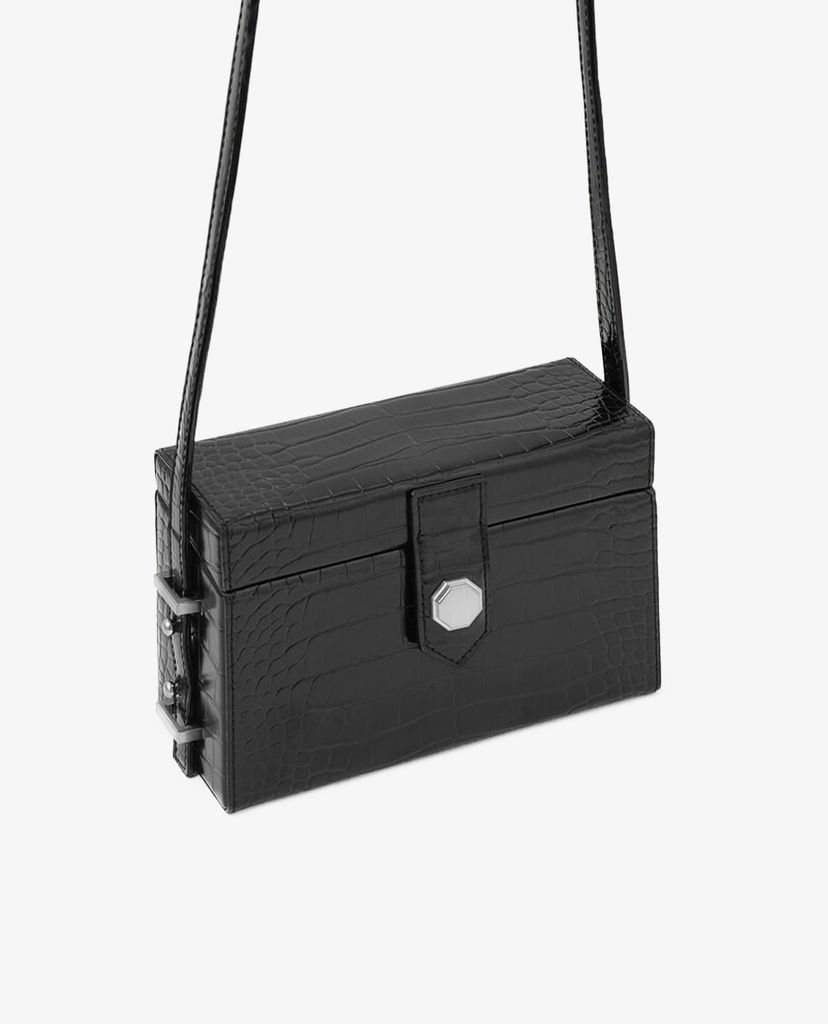 Túi đeo vai nữ hình hộp chữ nhật Croc-Effect Box