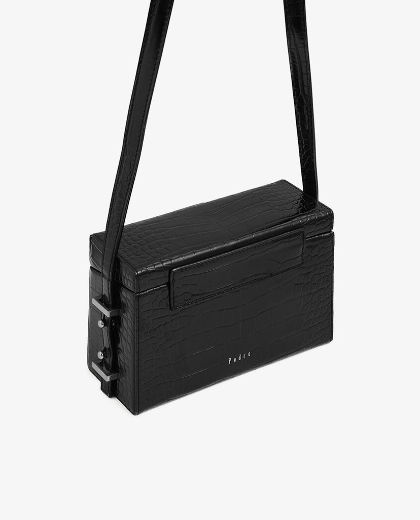 Túi đeo vai nữ hình hộp chữ nhật Croc-Effect Box