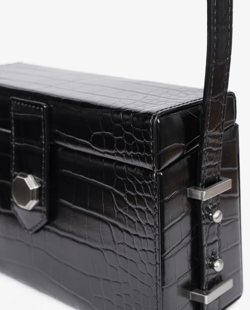 Túi đeo vai nữ hình hộp chữ nhật Croc-Effect Box