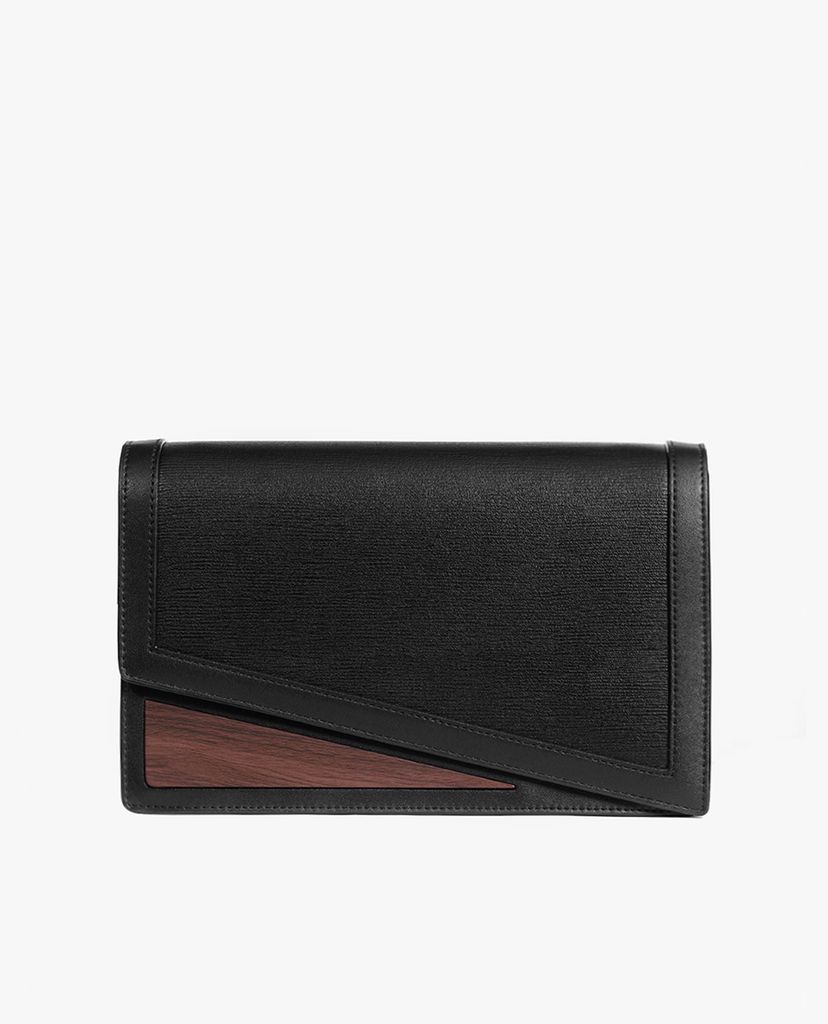 Túi đeo vai phối chi tiết gỗ Front Flap