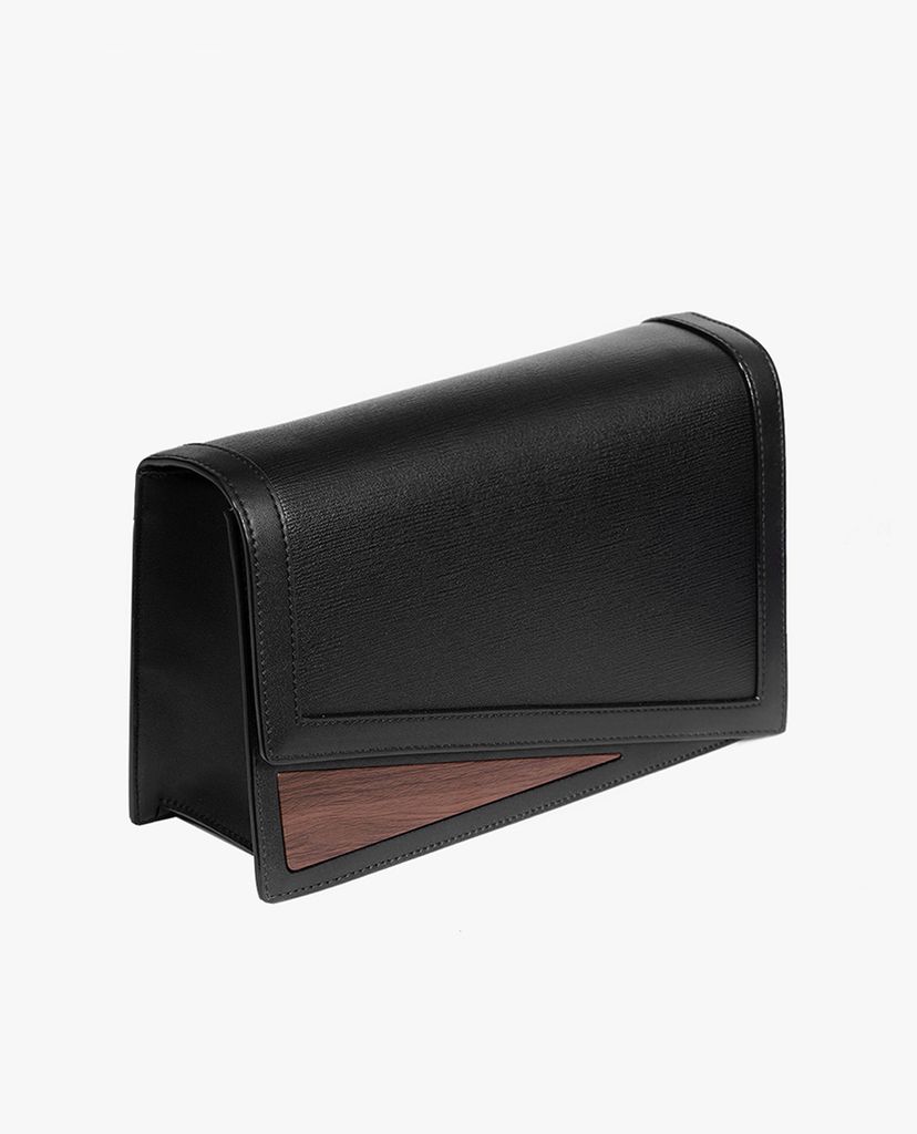 Túi đeo vai phối chi tiết gỗ Front Flap