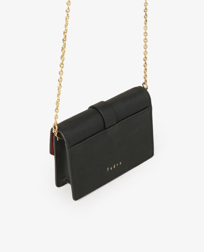 PEDRO - Ví nữ nắp gập phối dây Leather Mini Chain