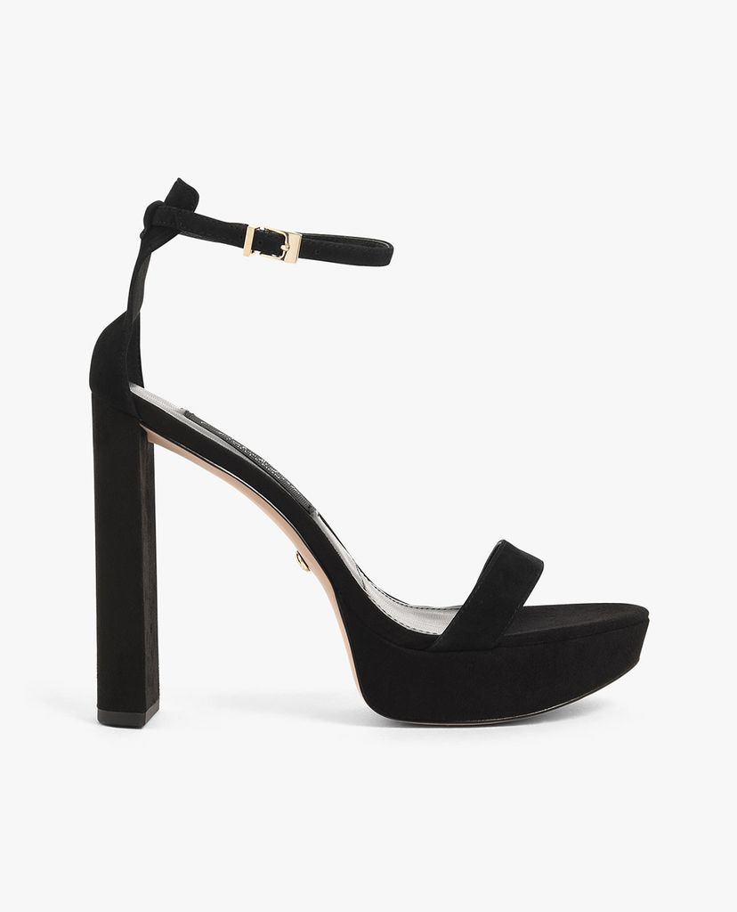 CHARLES & KEITH - Giày sandals cao gót hở mũi đế trụ Satin Platform