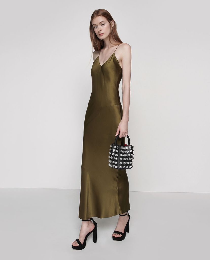 CHARLES & KEITH - Giày sandals cao gót hở mũi đế trụ Satin Platform