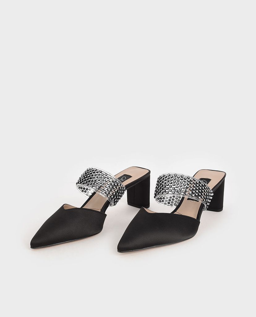 CHARLES & KEITH - Giày mules mũi nhọn Embellished Strap