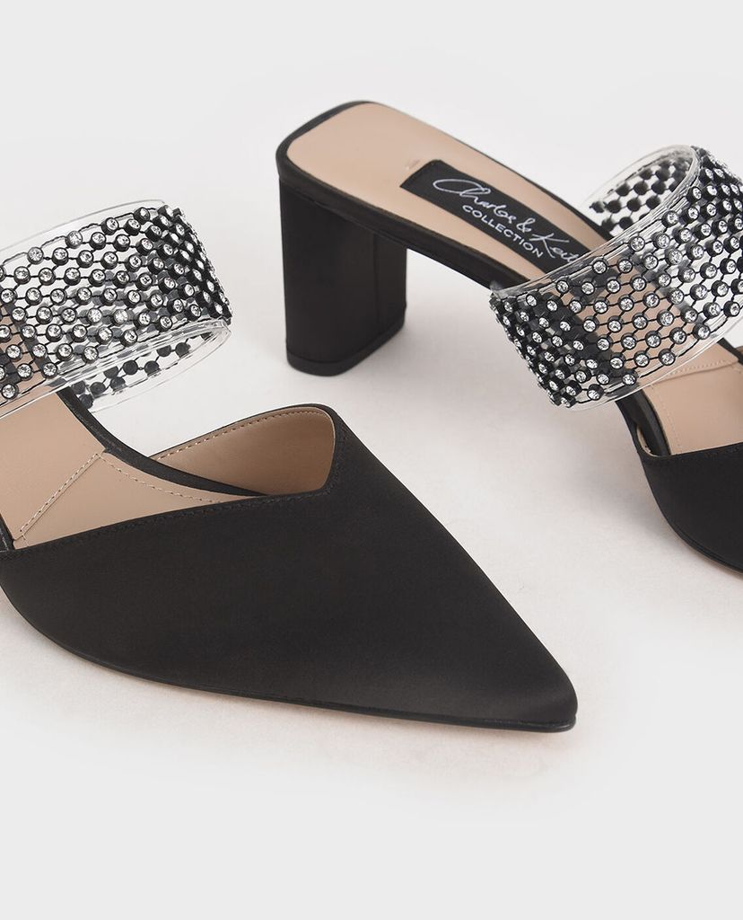 CHARLES & KEITH - Giày mules mũi nhọn Embellished Strap