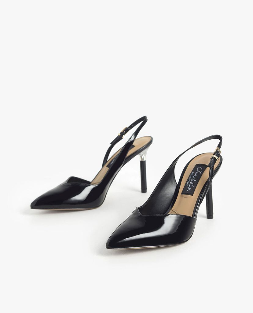 CHARLES & KEITH - Giày cao gót mũi nhọn Patent Leather Half D Orsay