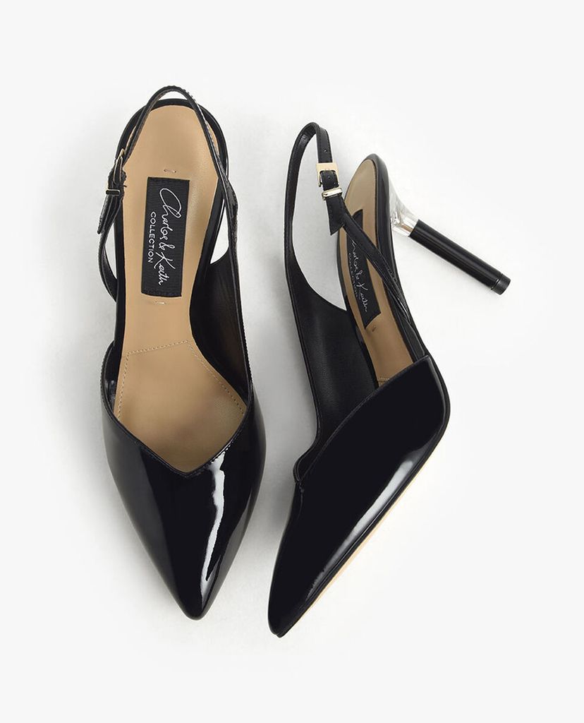 CHARLES & KEITH - Giày cao gót mũi nhọn Patent Leather Half D Orsay