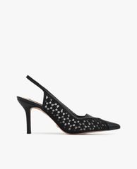 CHARLES & KEITH - Giày cao gót mũi nhọn Crochet & Leather