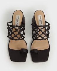 CHARLES & KEITH - Giày sandals cao gót Woven Toe Ring