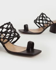 CHARLES & KEITH - Giày sandals cao gót Woven Toe Ring