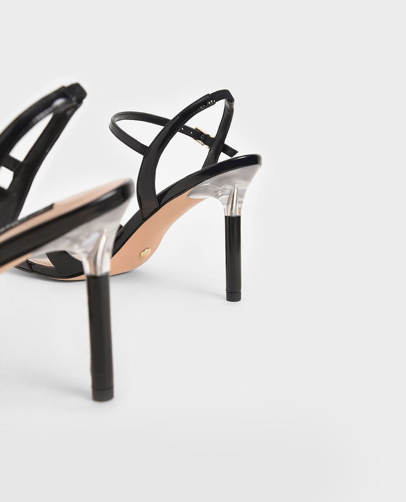CHARLES & KEITH - Giày cao gót hở mũi Patent Leather Criss Cross