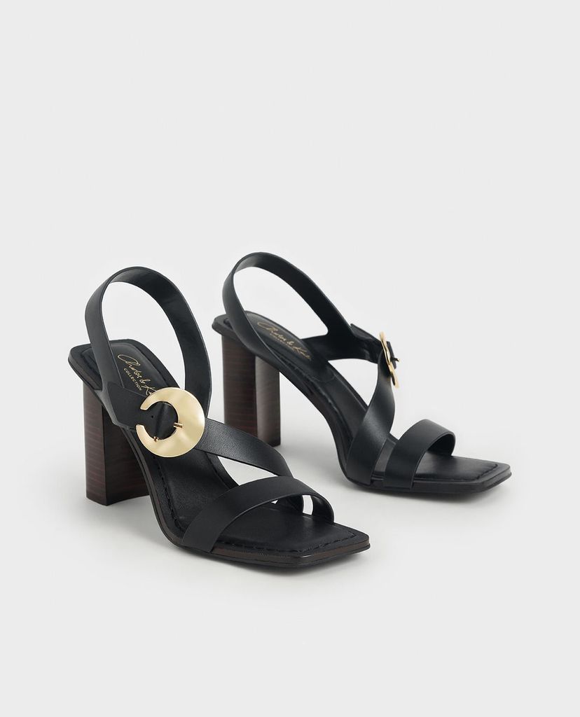 CHARLES & KEITH - Giày cao gót quai ngang Leather Hammered