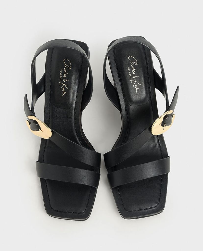 CHARLES & KEITH - Giày cao gót quai ngang Leather Hammered