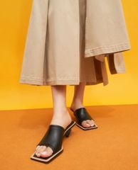 CHARLES & KEITH - Giày cao gót hở mũi Leather Sculptural